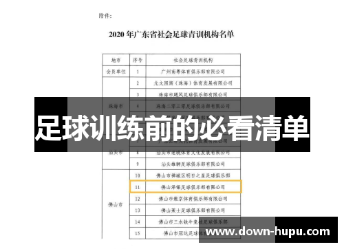 足球训练前的必看清单